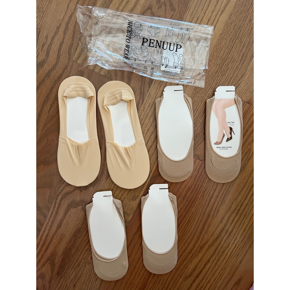 Penuup Womens No Show Liner Socks 6 Peds Sets‎ Gel Heel Tab Non Slip Size 5-10